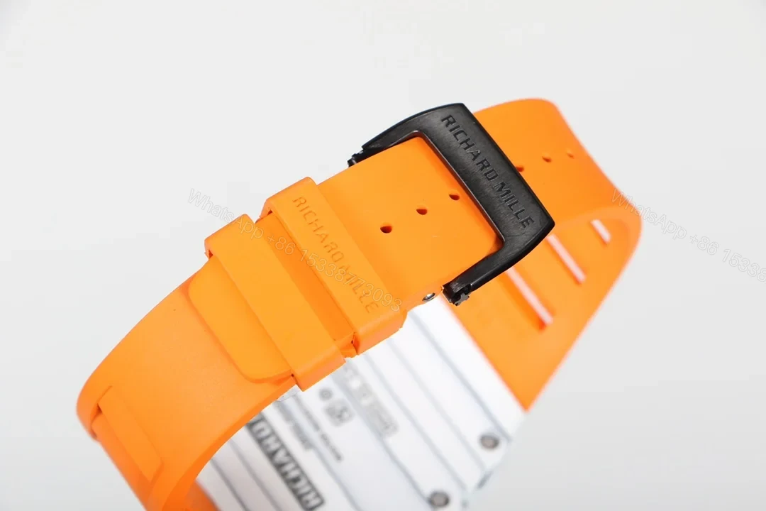 View 8 of Richard Mille RM35-01 NTPT Carbon Fiber RMUL3 White Case Orange Strap Watch RM35-01-WCASE-ORSTR