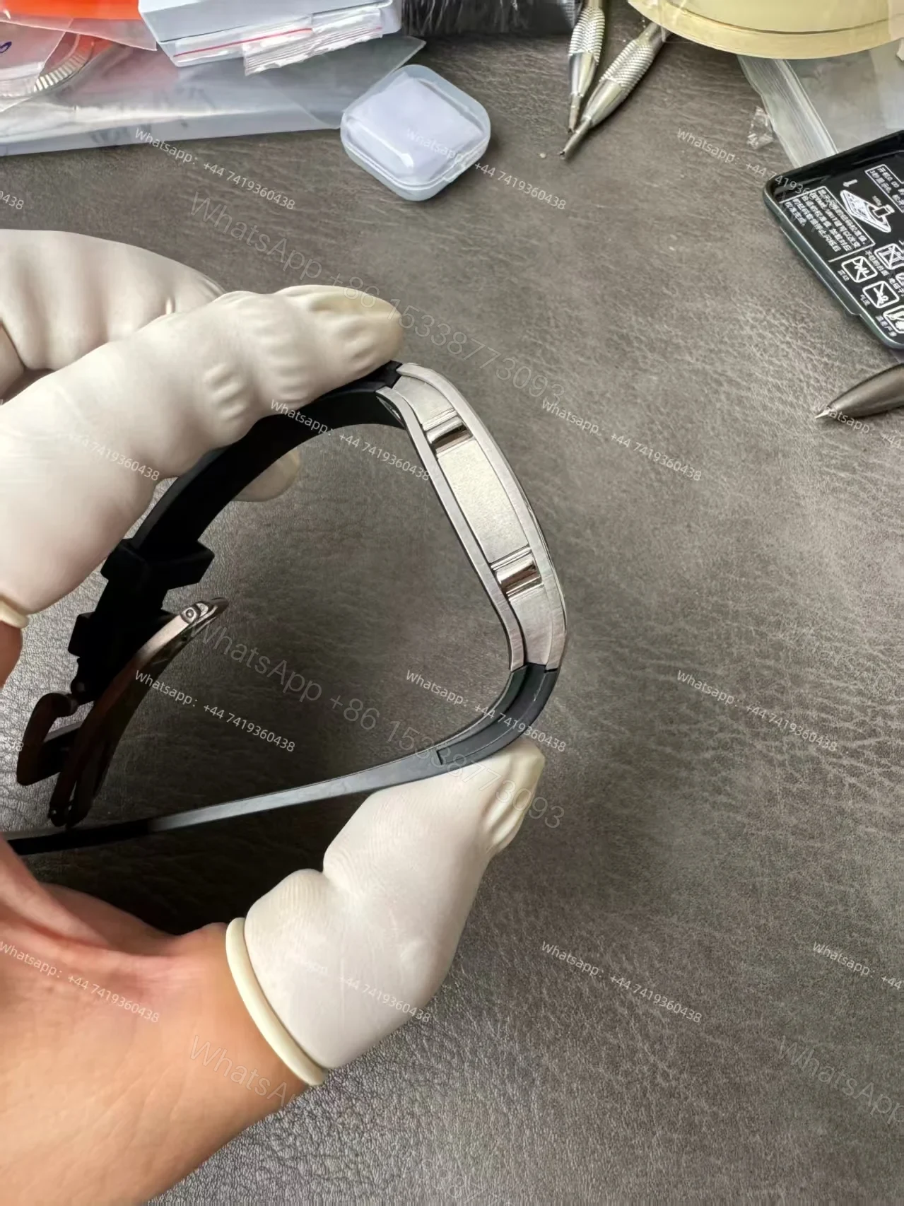View 19 of Super Clone Richard Mille RM 67-01 Titanium Skeleton Pink Velcro Strap