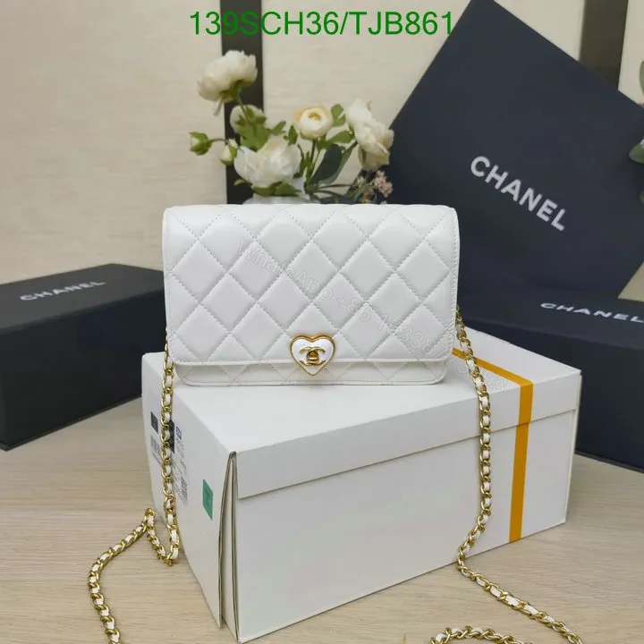 View 3 of Chanel Wallet On Chain in Lambskin Plexiglass Quilted with Black TJB861
