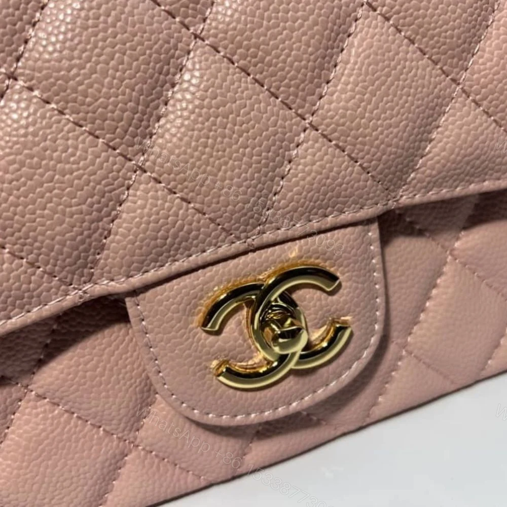 View 6 of Chanel Classic Medium Flap Bag Pink And Gold 25Cm