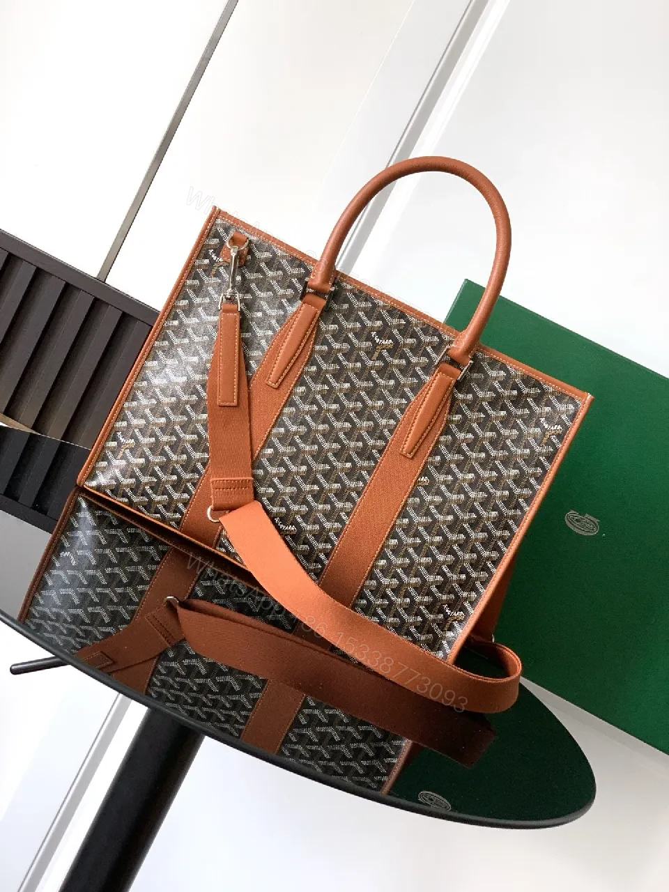 View 7 of Structured Signature Tote: Leather Trim, Modern Minimalist, Luxe Durability, Tote