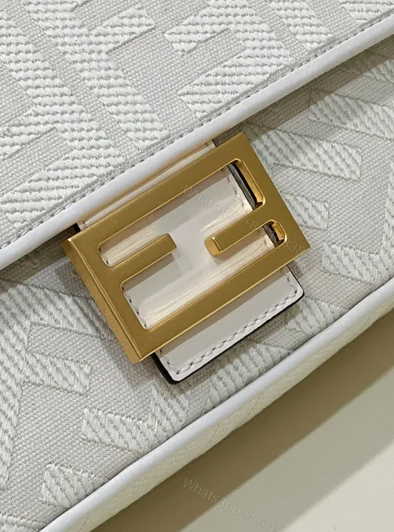 View 3 of Chic Fendi Textured Mini Bag with Gold Hardware