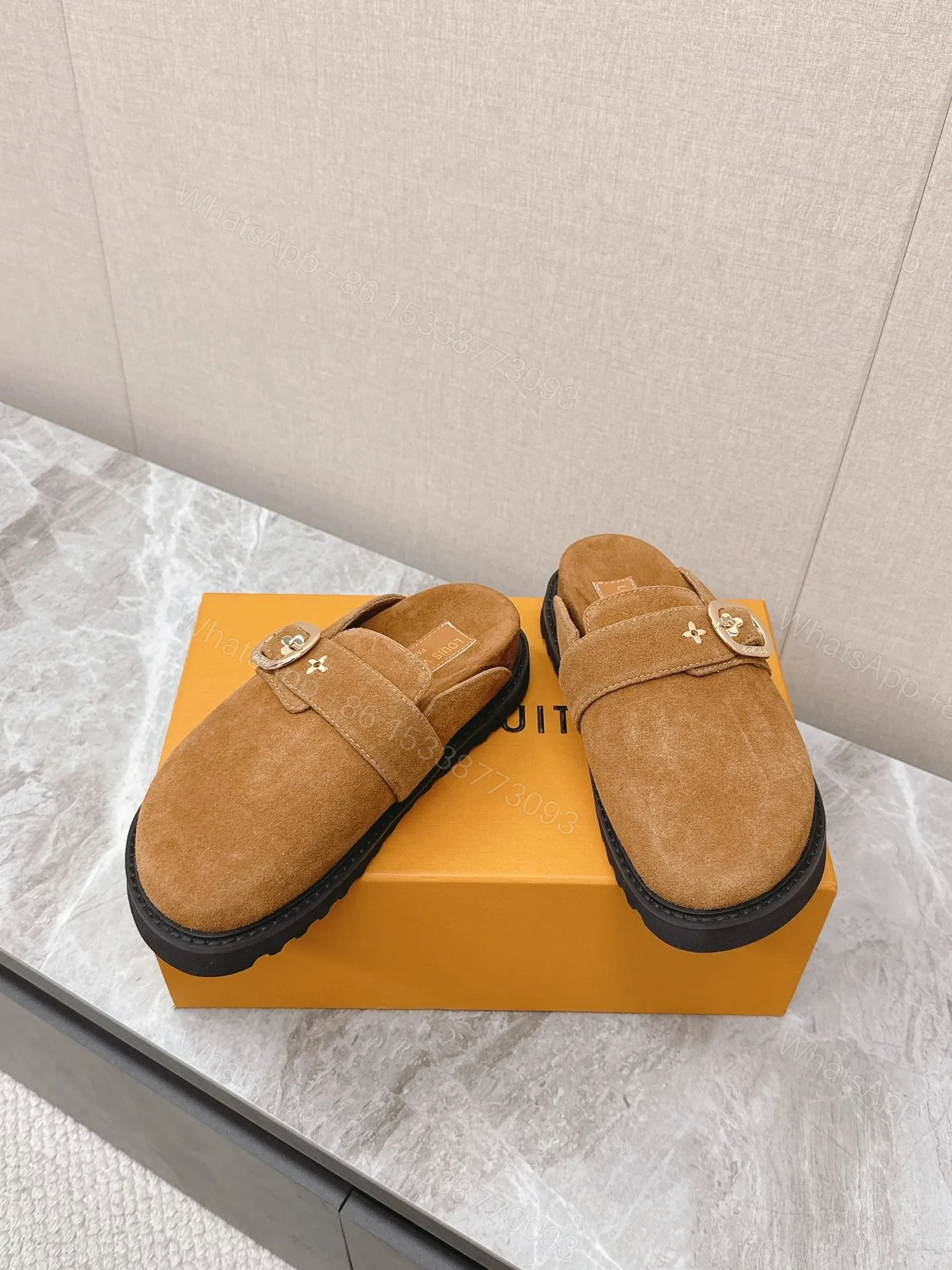 View 6 of LV Women Brown Suede Mules