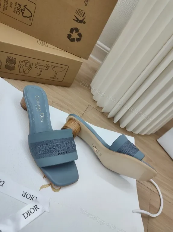 View 2 of Serene Blue Satin Slides â€“ Lux Slip-Ons with Logo Strap
