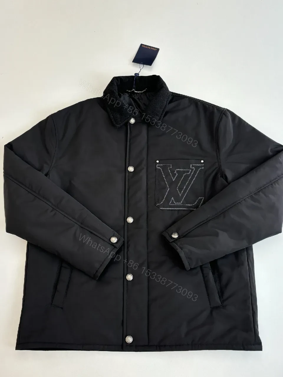 View 7 of Compact Puffer Jacket: Subtle Luxe Pocket Embroidered Detail