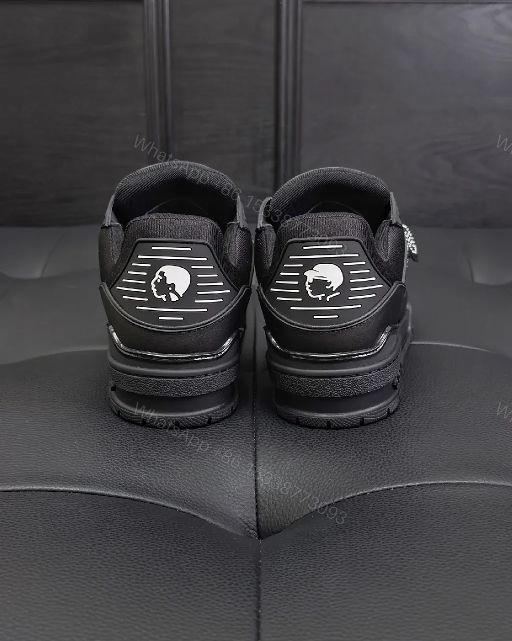 View 5 of Covert Luxe Leather Trainers: Black Minimalist Comfort Sneakers