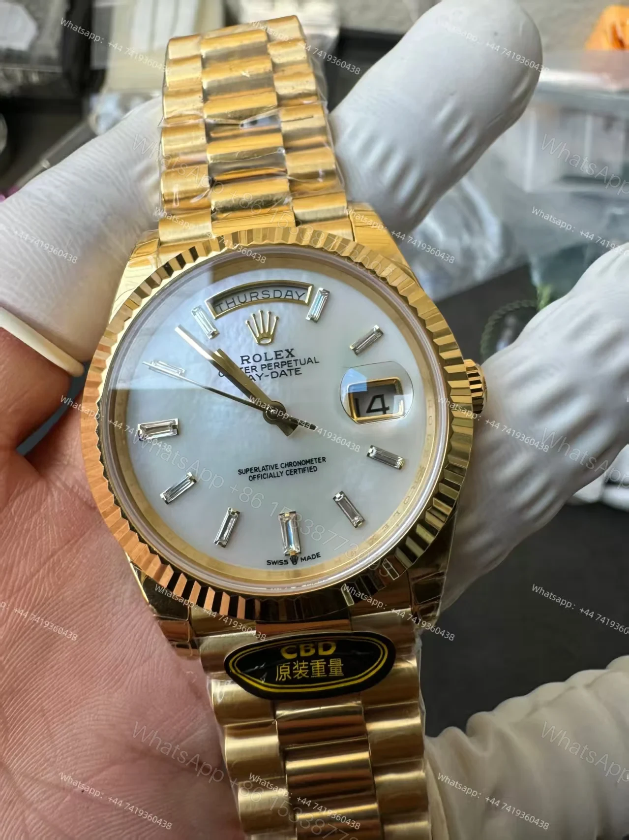 View 6 of Rolex Day-Date M228238-0071 1:1 Replica White Dial 40MM 3255 Movement Presidential Bracelet Super Clone Watch