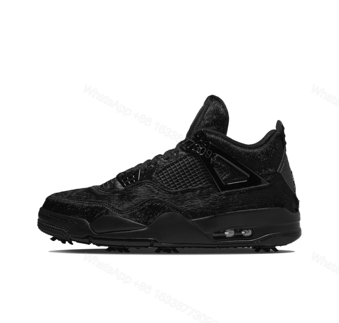 View 4 of Air Jordan 4 Retro Golf Black Cat Pony Hair