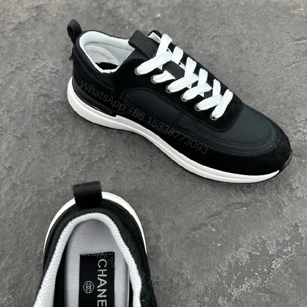 View 7 of Black Suede Knit Runner: Luxe High-Top Sneaker with Logo Detail