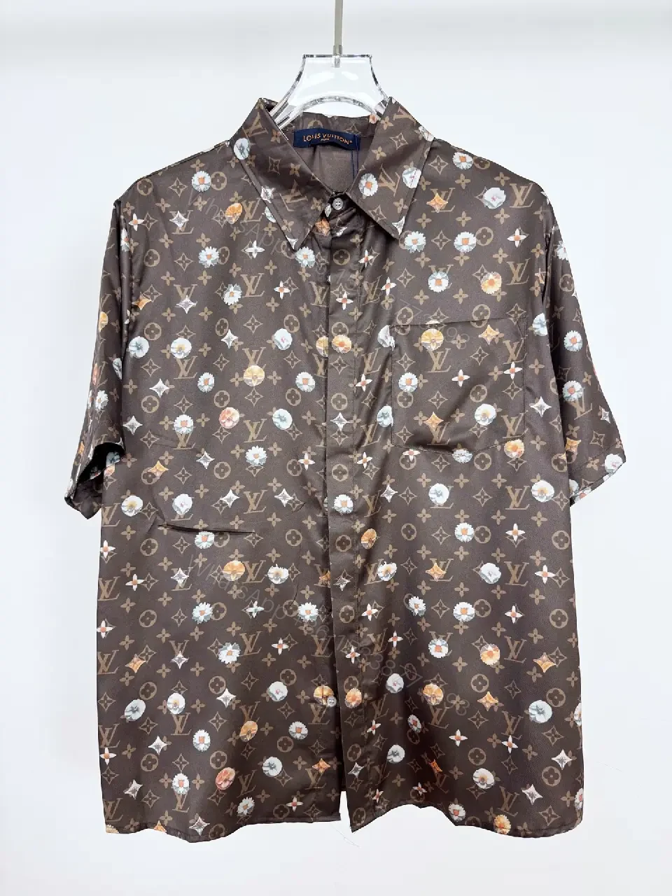 View 9 of Patterned Luxury Shirt-Jacket with LV-Inspired Print
