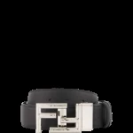 View 5 of FENDI’S BLACK LEATHER BELT WITH FENDI SILOUIS VUITTONER BUCKLE 40MM