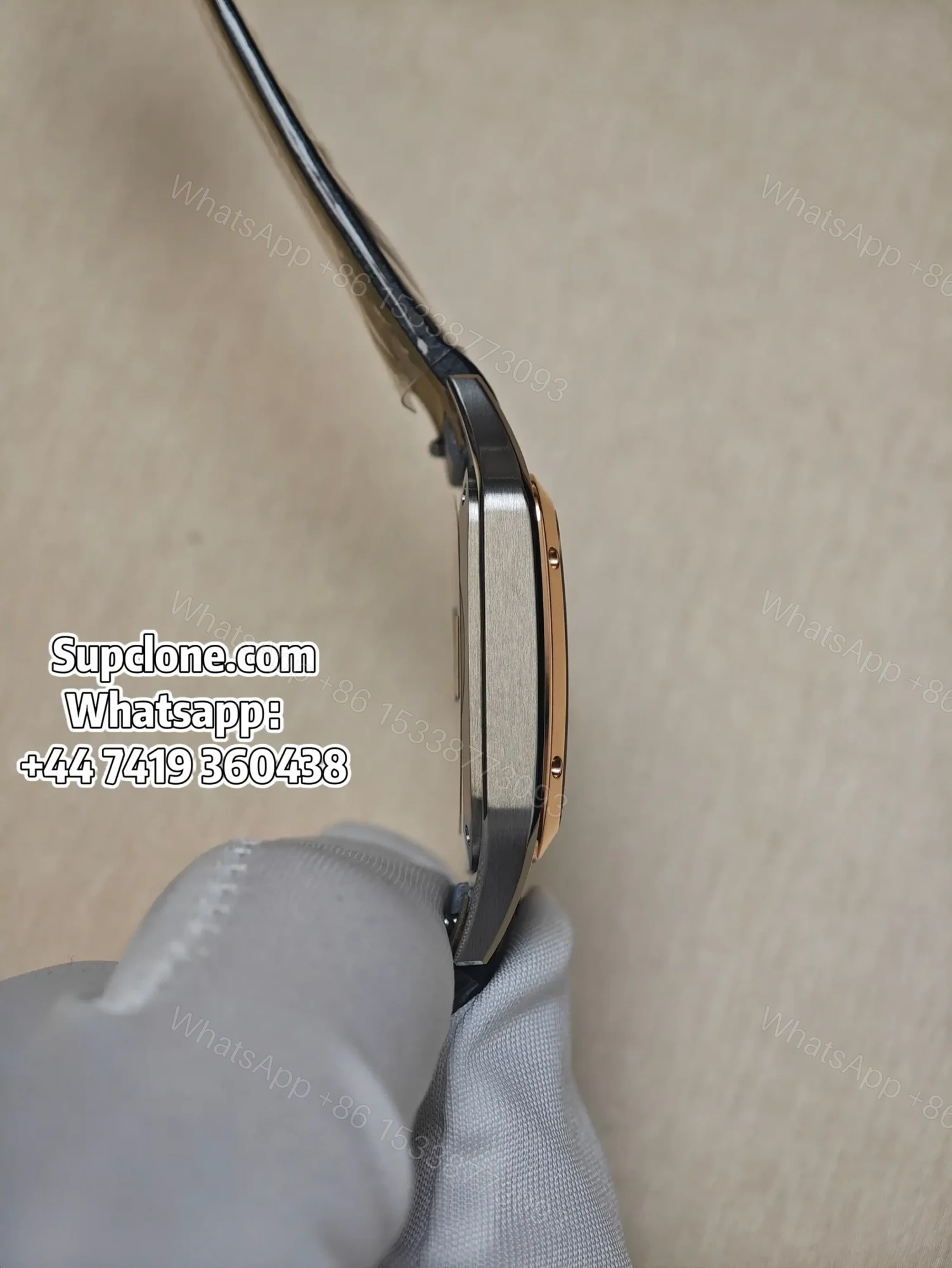 View 3 of Cartier Santos W2SA0038 Super Clone Quartz Watch Leather Strap
