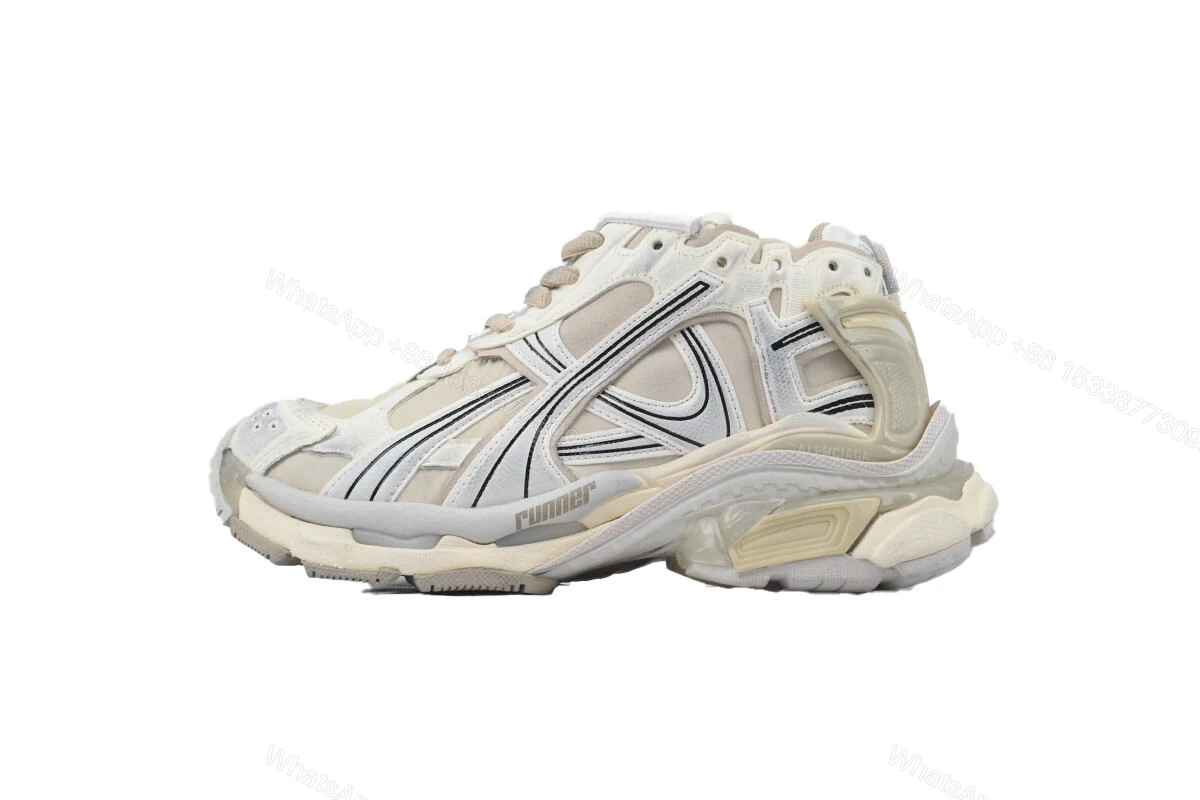 View 7 of Balenciaga Runner Sneaker White Brown 772767 W3RNY 1205