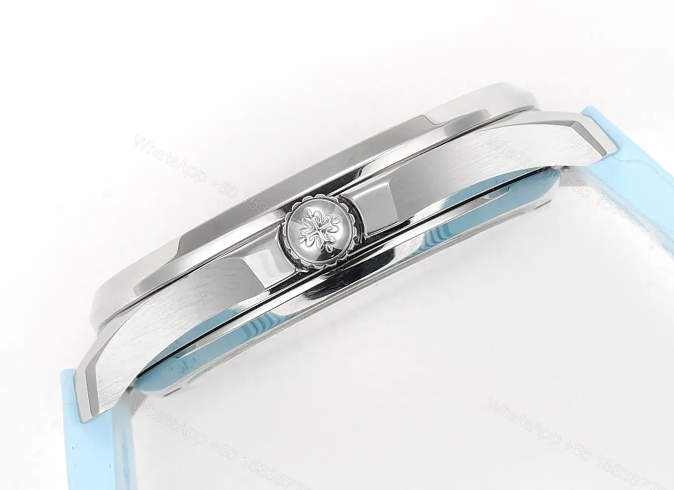 View 7 of Patek Philippe Aquanaut Mechanical Women’s Watch Blue Dial with Diamond Bezel Stainless Steel Case and Blue Rubber Strap