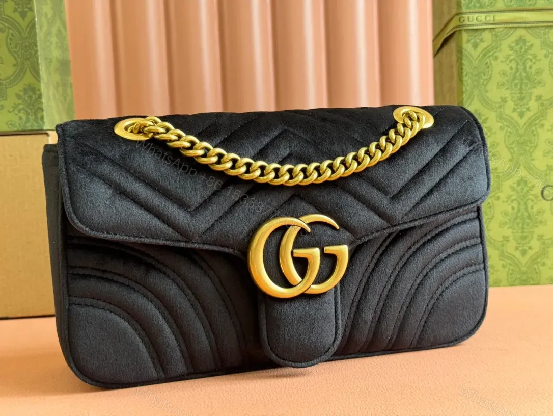 View 4 of GUCCI 26S GG MARMONT MATELASSE 26 IN BLACK VELVET