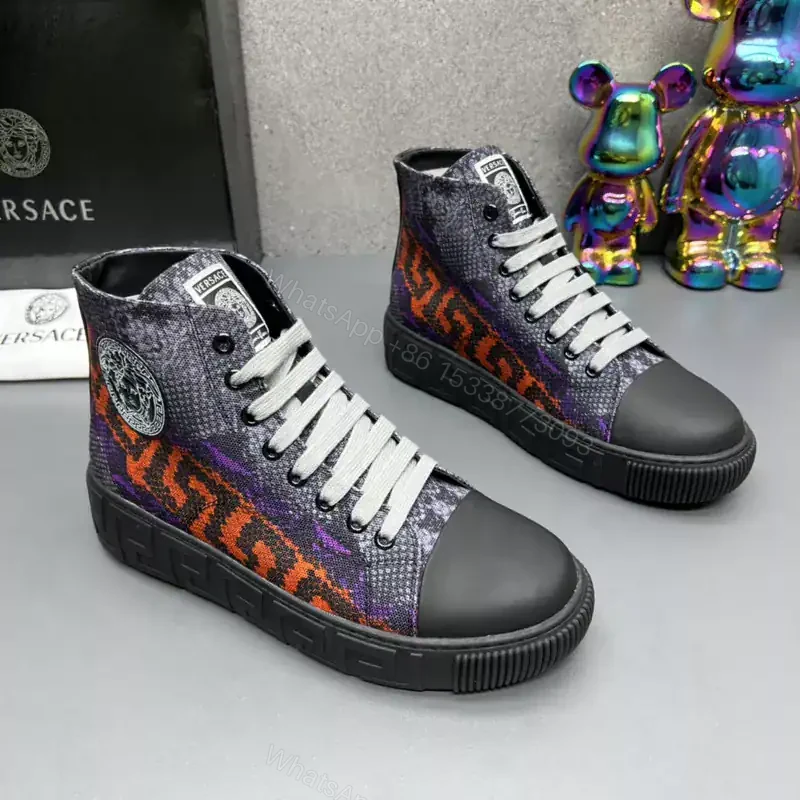 View 6 of VERSACE SNAKESKIN EMBOSSED LEATHER HIGH TOP SNEAKERS – VS65