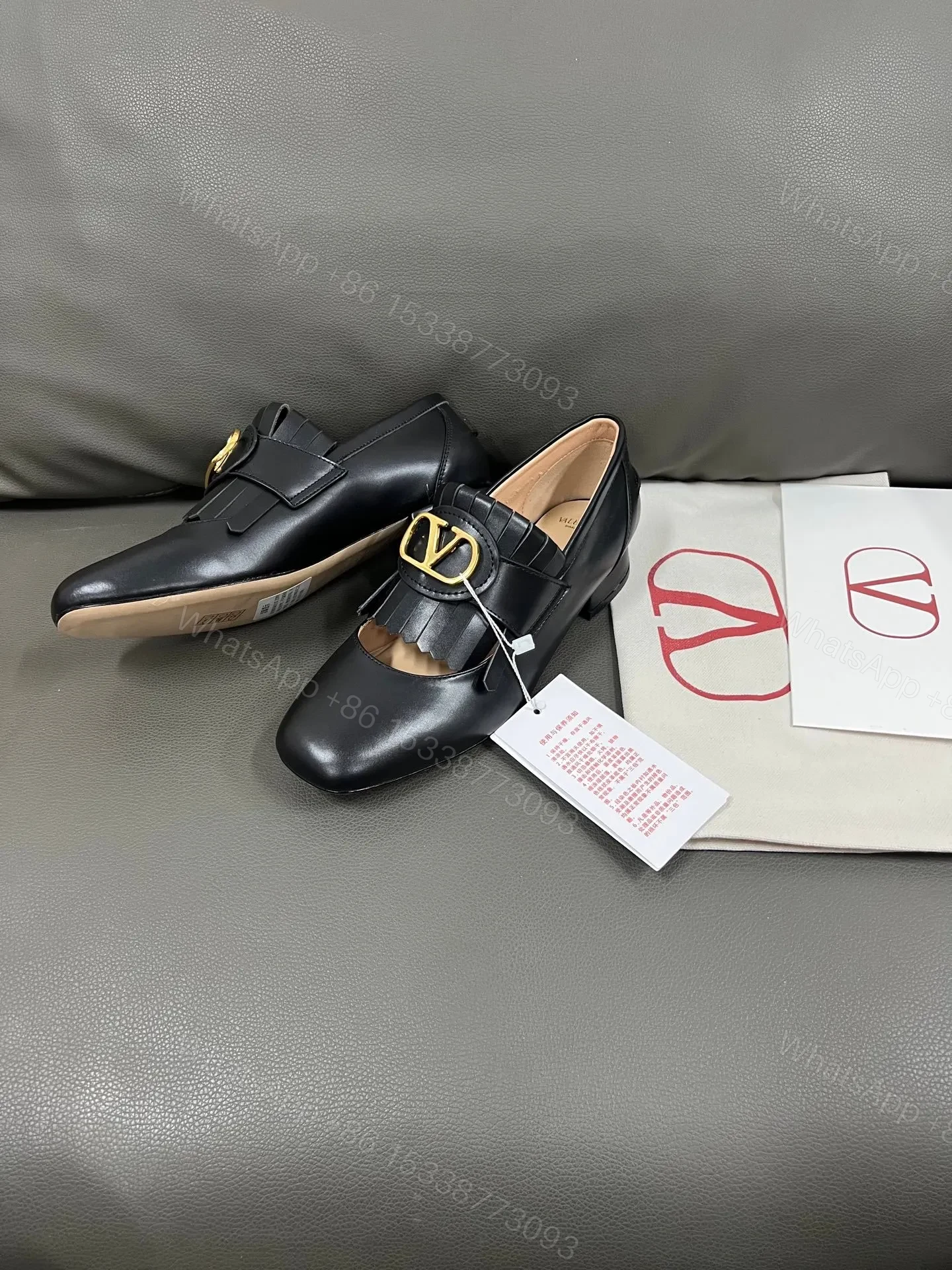 View 2 of Valentino Women Black Leather Heels