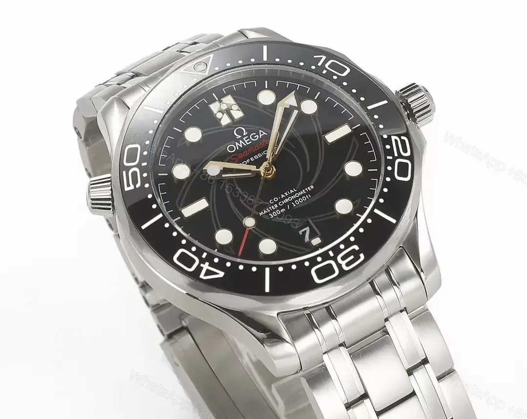 View 3 of Omega Seamaster Planet Ocean 600m Co-Axial Master Chronometer 42mm Diver’s Watch Black Dial Stainless Steel Case and Bracelet Black Ceramic Bezel with White Enamel Scale