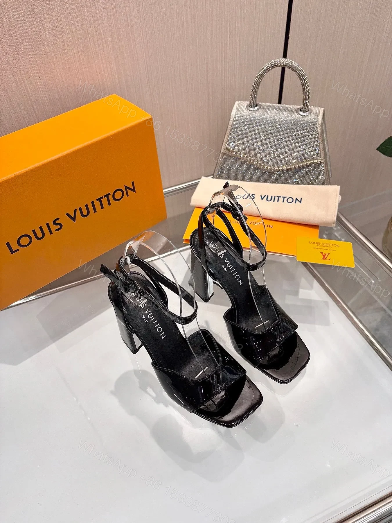 View 3 of LV Women Black Patent Leather Heels