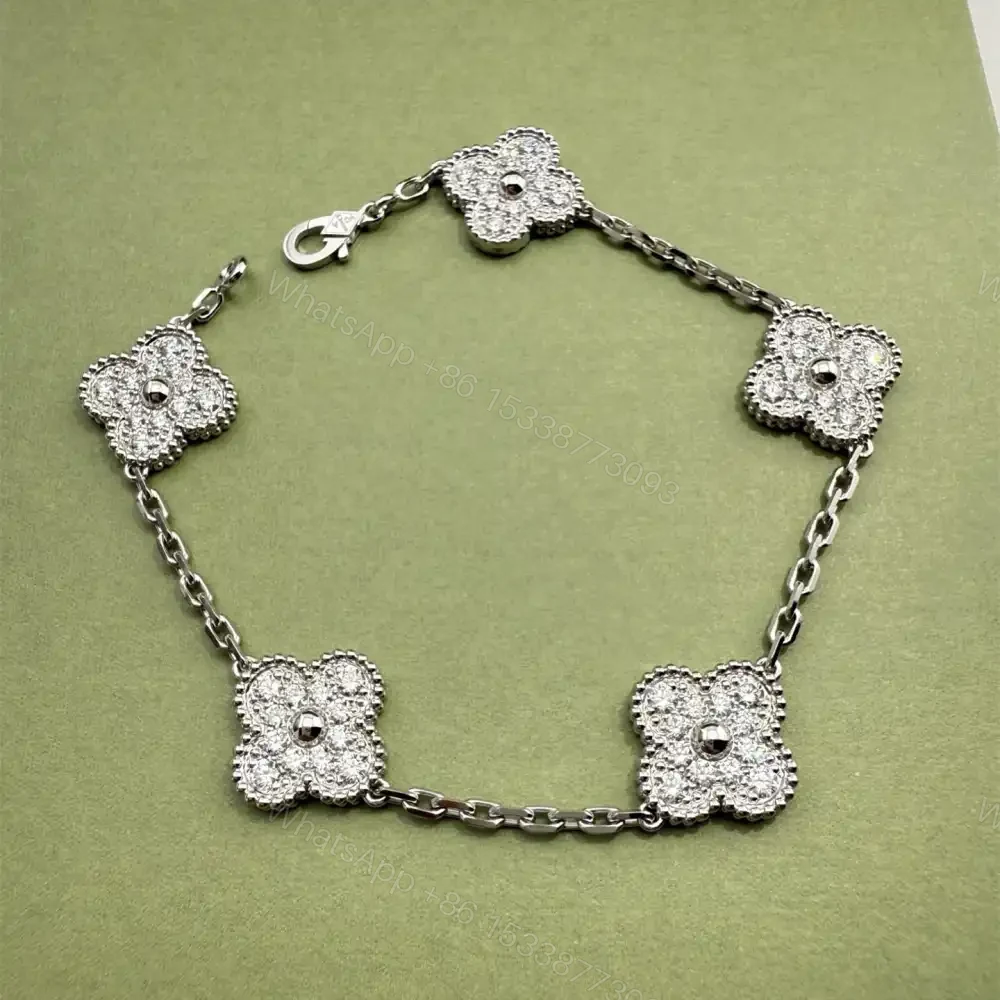 高仿首飾VanCleef&Arpels*RA415000五花滿鑽白金手鏈 — view 1