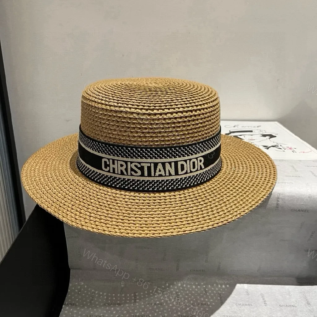 View 6 of Straw Hat with Bold Dior Band – Structured, Sun-Proof Chic