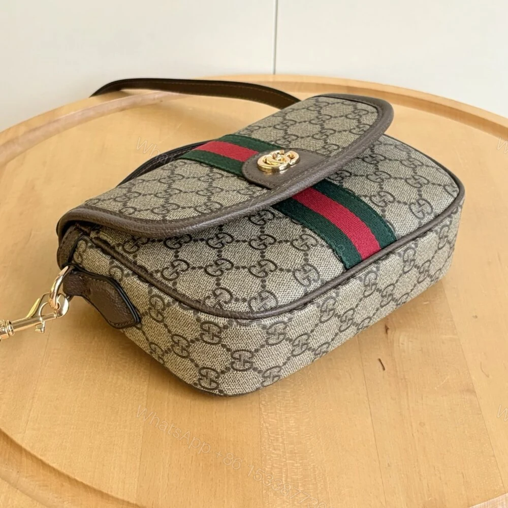 View 7 of Gucci Ophidia Small Top Handle Bag Beige And Dark Brown 20Cm 836843 FAE0J 9867