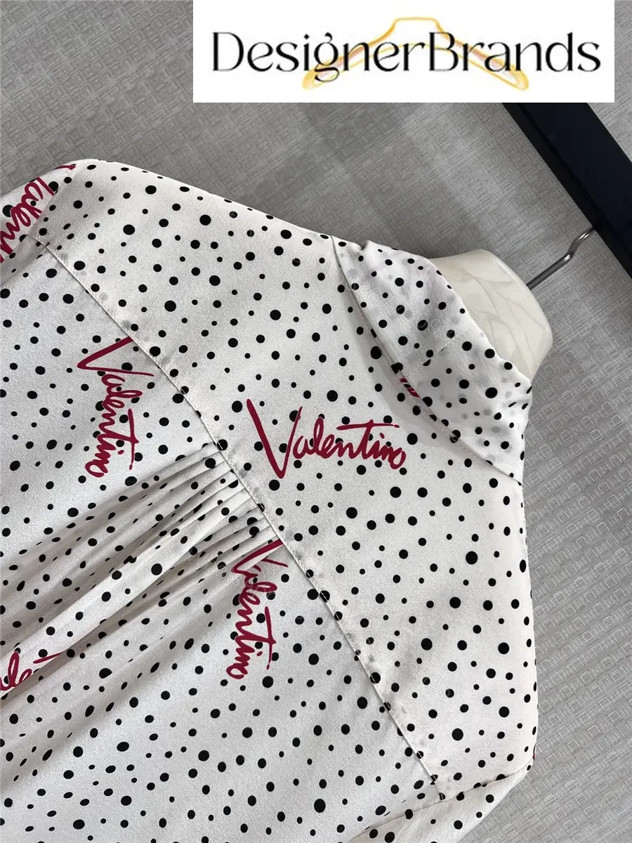 View 4 of Valentino Plus De Pois Crepe De Chine Bubble Shirt