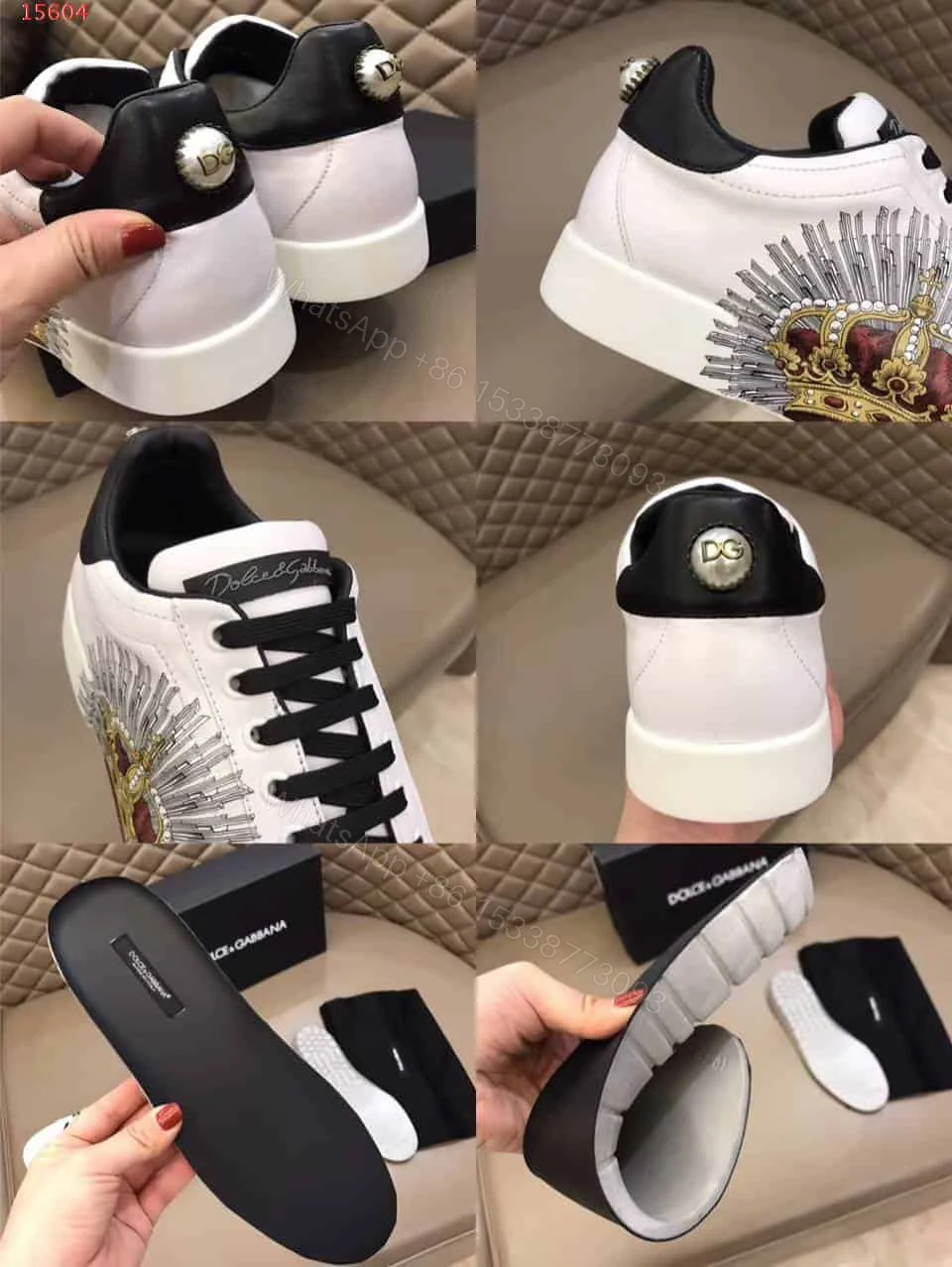 View 3 of DOLCE & GABBANA PRINTED CALFSKIN PORTOFINO SNEAKERS – DG9