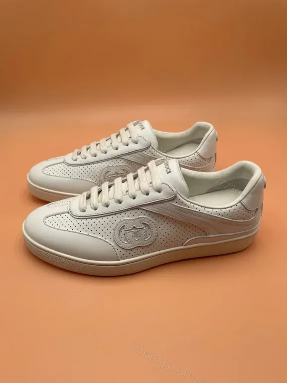 View 6 of Minimalist Leather Sneakers in Off-White â€“ Perforated Luxury Sneakers