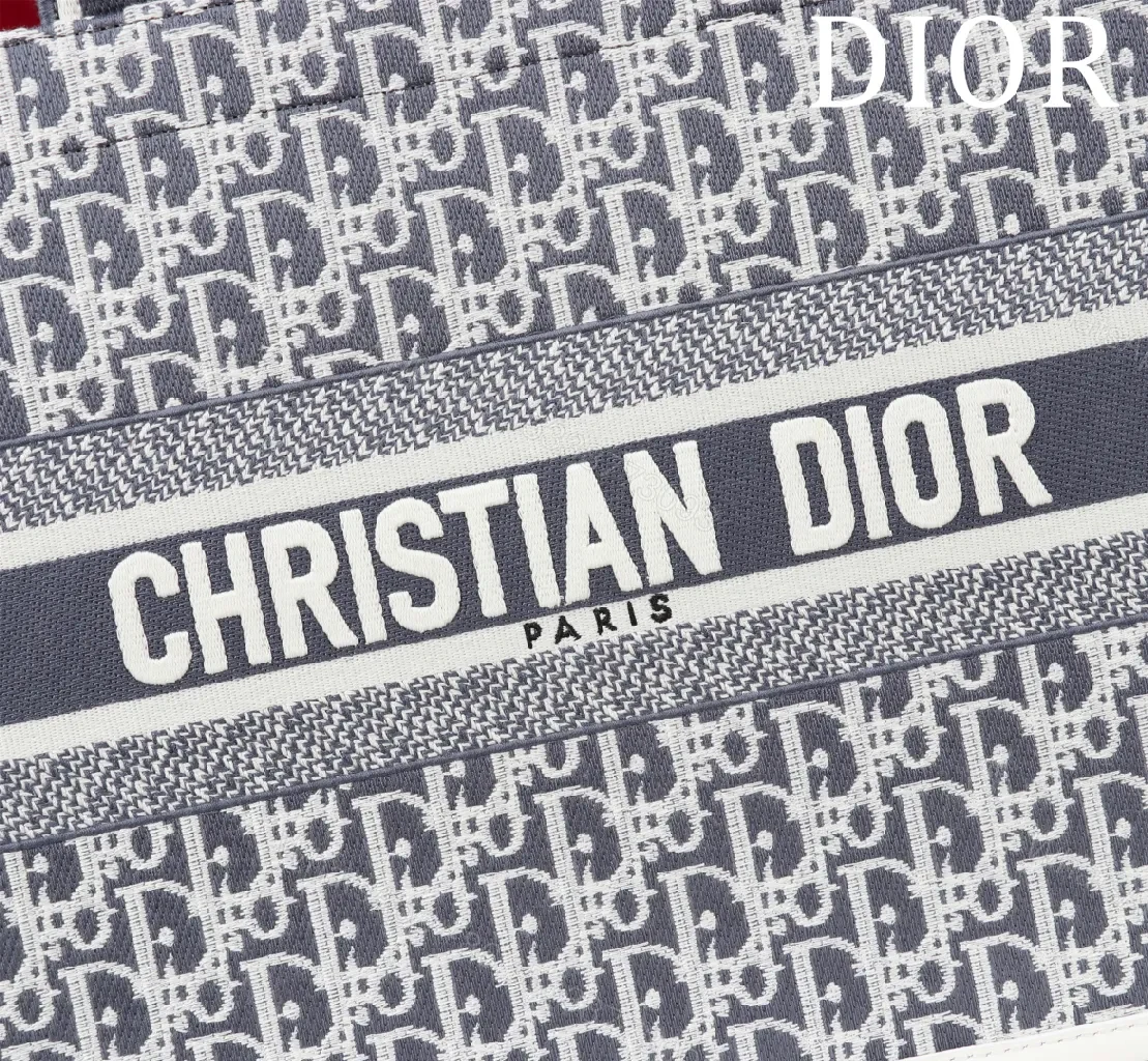 View 7 of Grey Monogram Tote: Structured, Iconic Dior-Inspired Luxury Bag