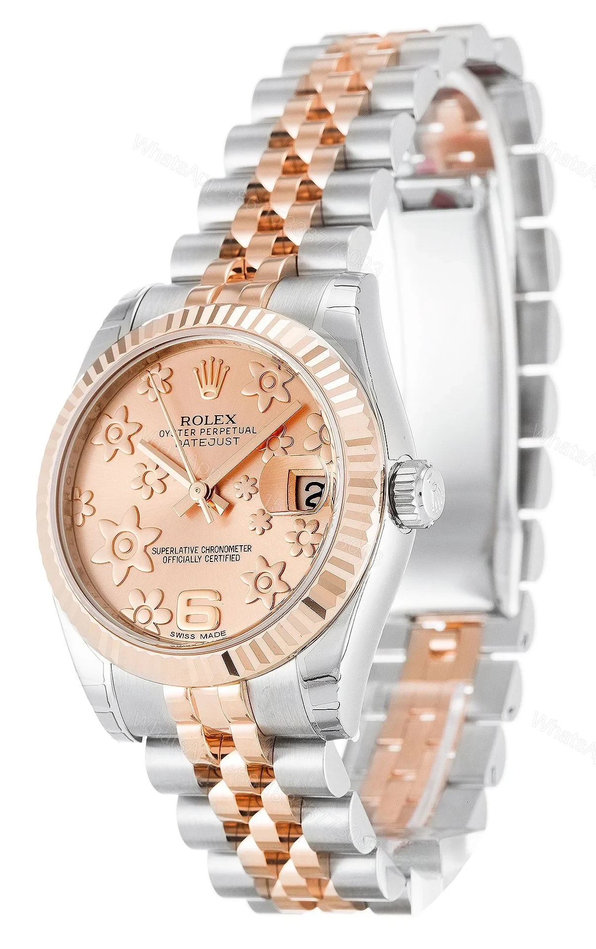 View 2 of Replica Rolex Datejust Mid-Size Pink Floral Dial 178271 31 mm