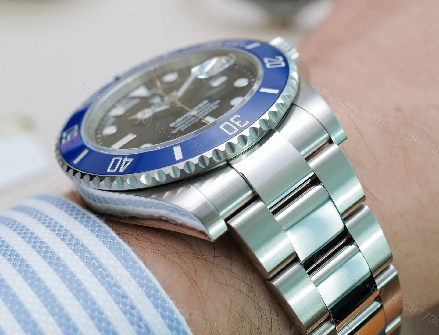 View 10 of Replica Rolex Submariner “Cookie Monster” Black Dial 126619LB Superclone