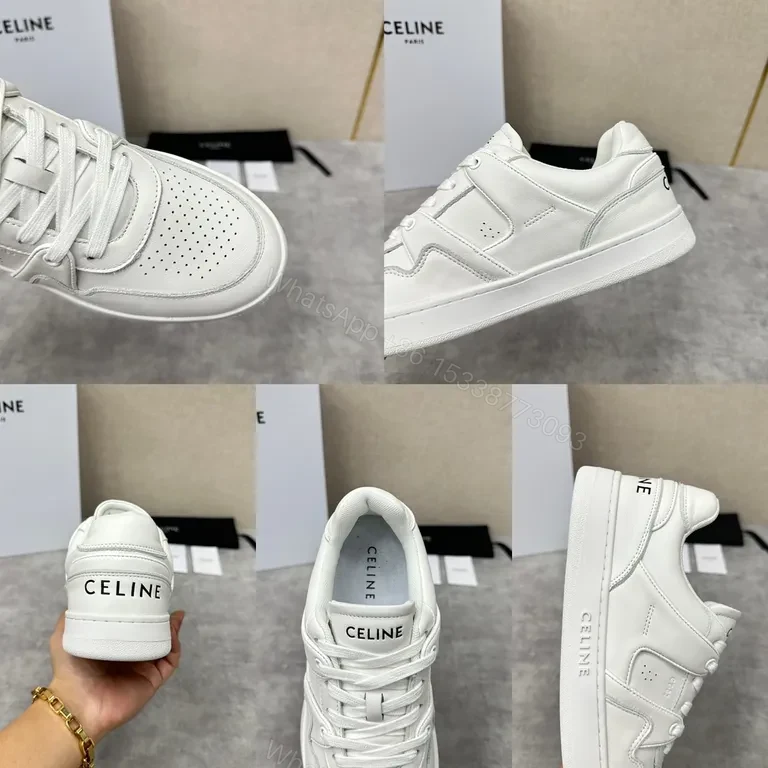 View 5 of White Lace-Up Sneakers, Minimalist Comfort, CELINE-inspired Plan