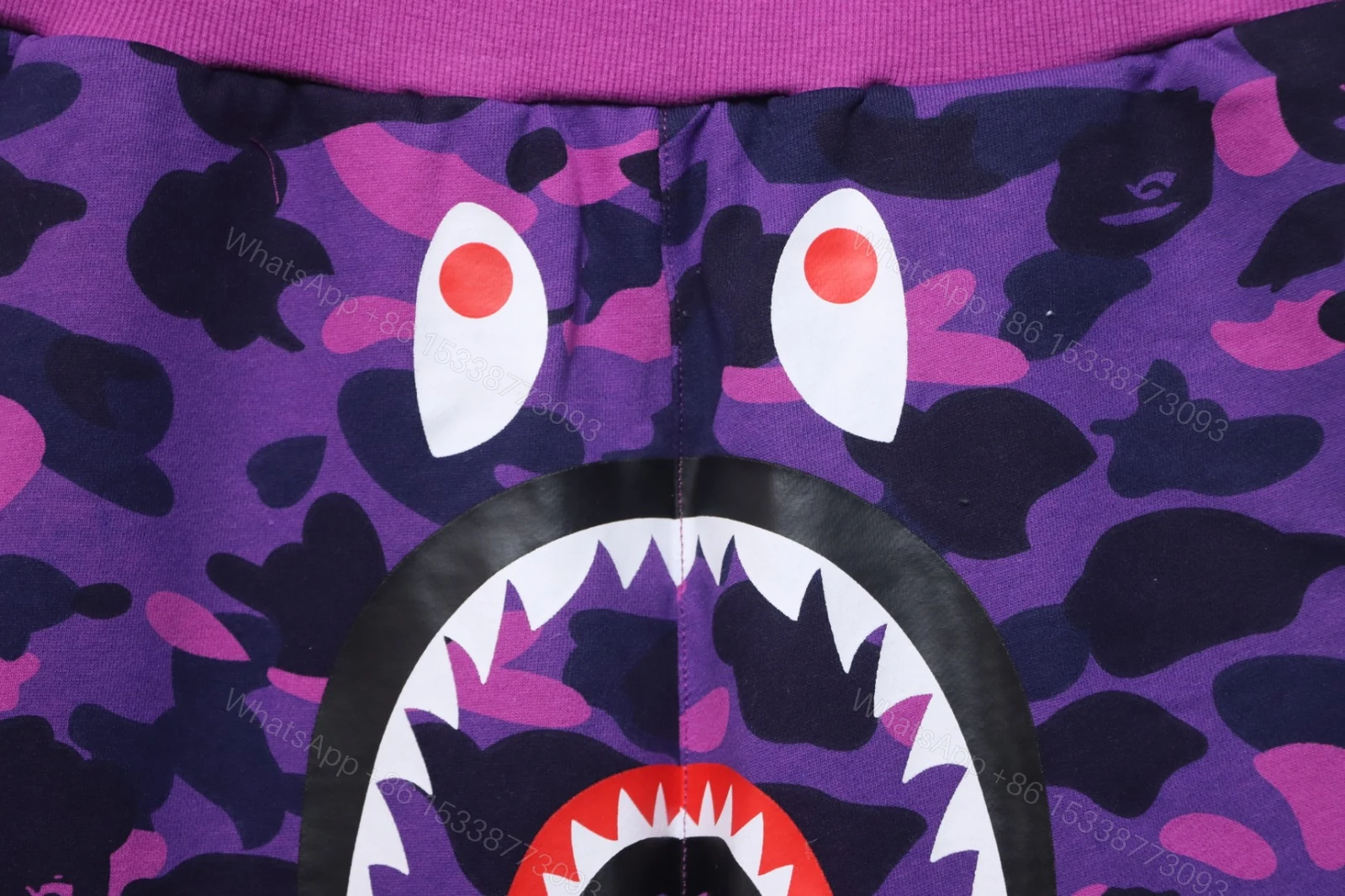View 5 of Bape Camo Shark Shorts Purple