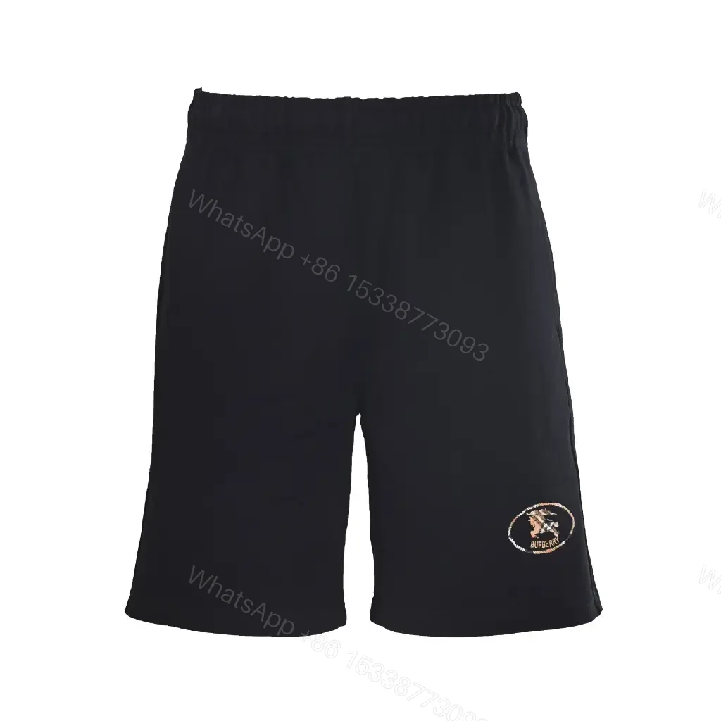 View 9 of Black Nylon Relaxed Shorts with Burberry Patch