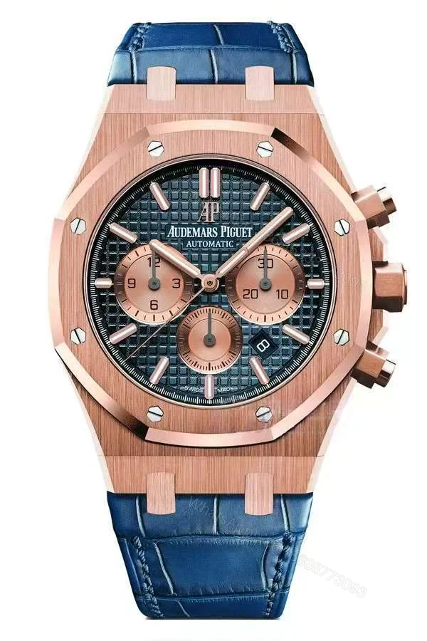 Audemars Piguet Super Clone Royal Oak Rose Gold Blue Dial 26331OR Chronograph — view 1