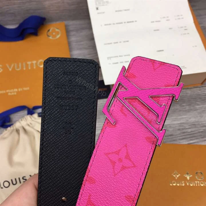 View 8 of LOUIS VUITTON INITIALES 40MM REVERSIBLE BELT PINK – B81