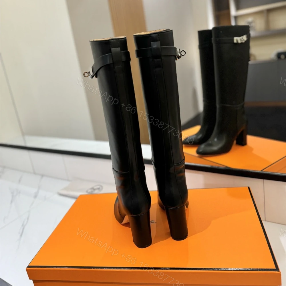 View 8 of 高仿Hermes*H182105ZG02小牛皮高筒靴黑色8.5CM免檢版