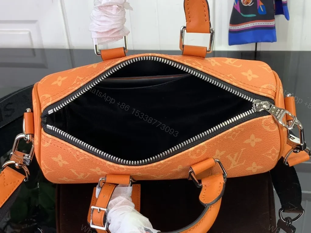 View 5 of Vibrant Orange Louis-Style Satchel: Bold Everyday Luxe Bag