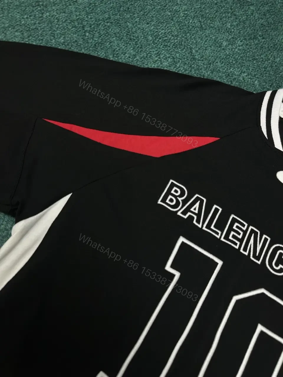 View 8 of Bold Black-White-Red Jersey: Premium Streetwear Comfort