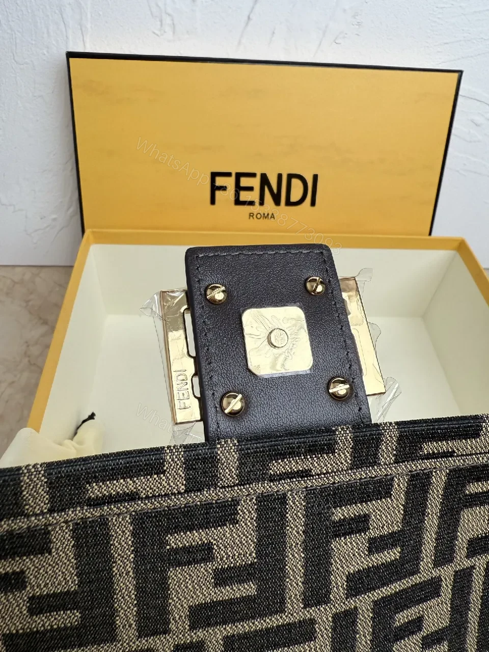 View 9 of Structured Logo Crossbody with Luxe Hardware - Monogram Canvas Bag