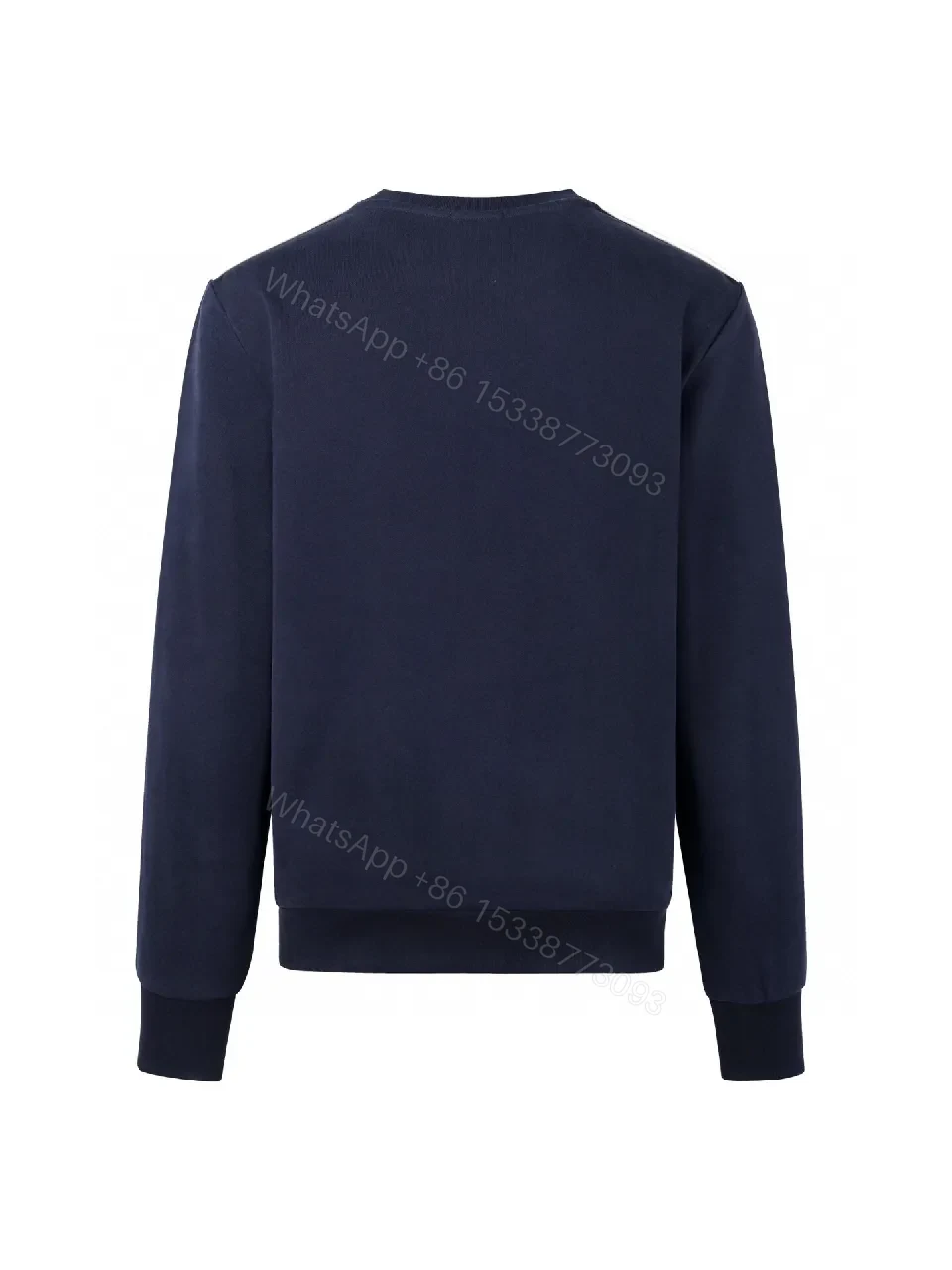 View 9 of Navy Cotton Crewneck with Subtle Moncler Badge Feature