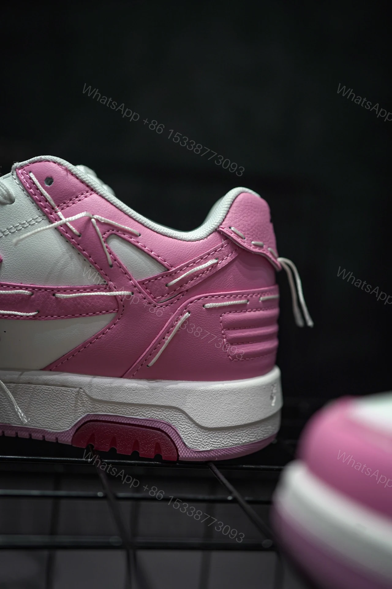 View 6 of OFF-WHITE Out Of Office Sartorial Stitching White Pink
