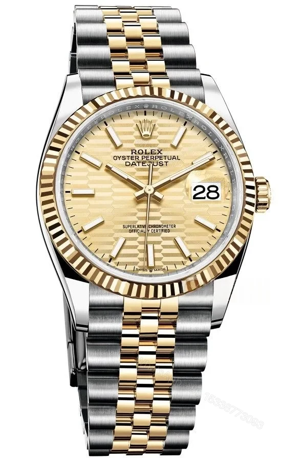 Rolex Datejust M126233-0039 1:1 Replica Water Ripple Gold Dial Jubilee 36MM 3235 Movement Super Clone Watch — view 1