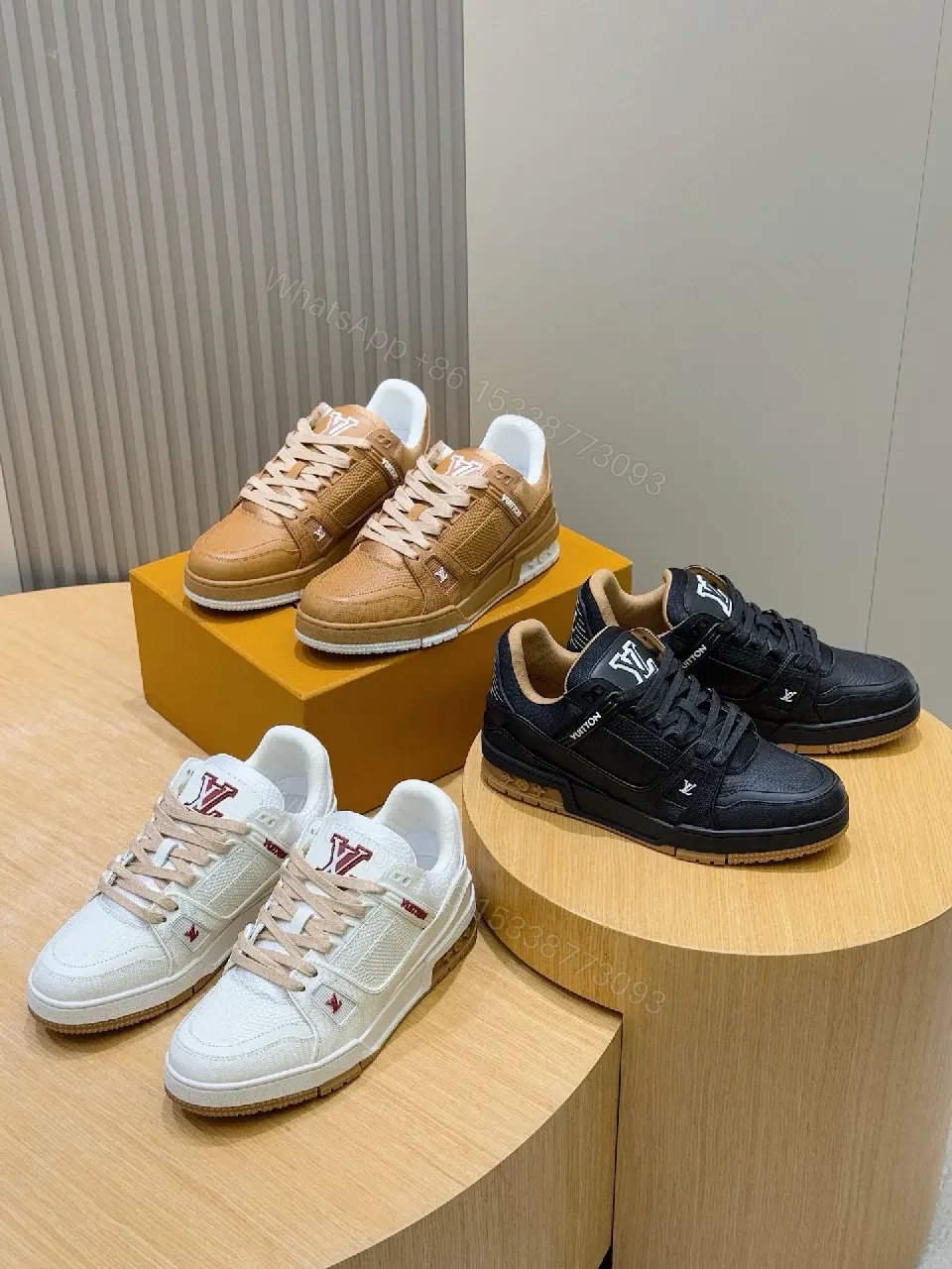 View 8 of Black Leather-Luxe Trainers with LV Detailing, Everyday Edge