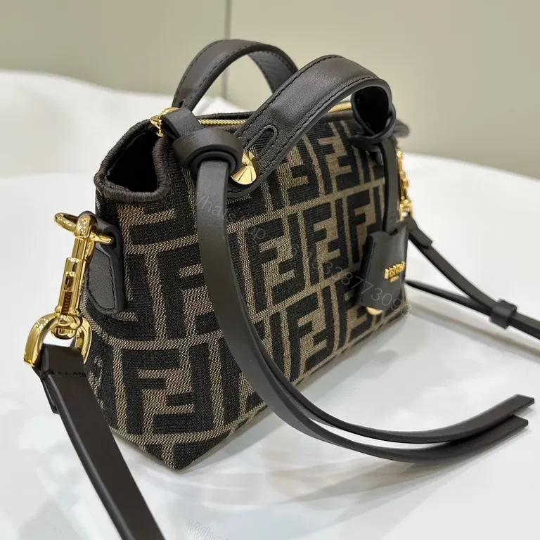 View 8 of Gold-Hardware Fendi-Inspired Monogram Crossbody Bag