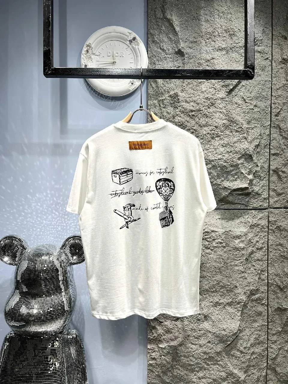 View 5 of White Cotton Logo Tee: Subtle Luxe, Modern Casual Shirt
