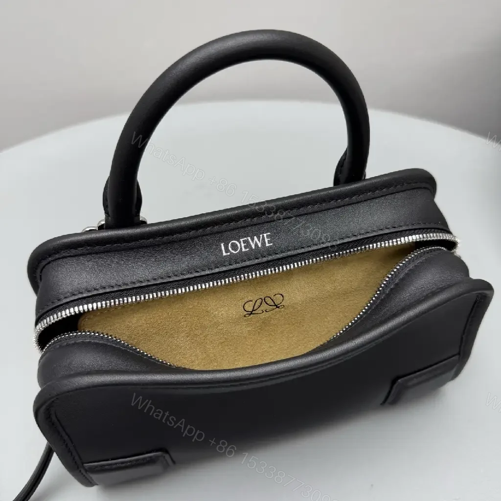 View 8 of Structured Black Leather Mini Bag | Compact, Versatile Carryall