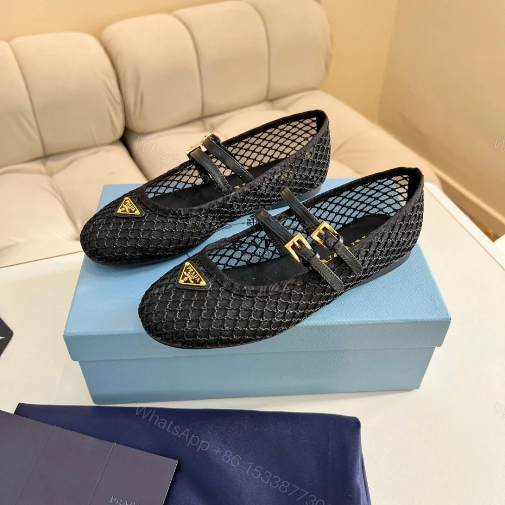 View 4 of PRADA MESH FABRIC BALLERINAS BLACK 1F915N 099 F0002 F 005