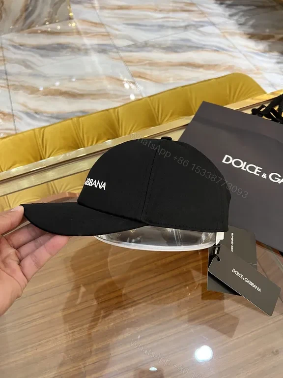 View 2 of Black Cotton Cap by Dolce & Gabbana â€“ Minimal Luxury Headwear